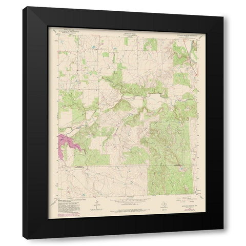 North East Antelope Creek Texas Quad - USGS 1962 Black Modern Wood Framed Art Print with Double Matting by USGS