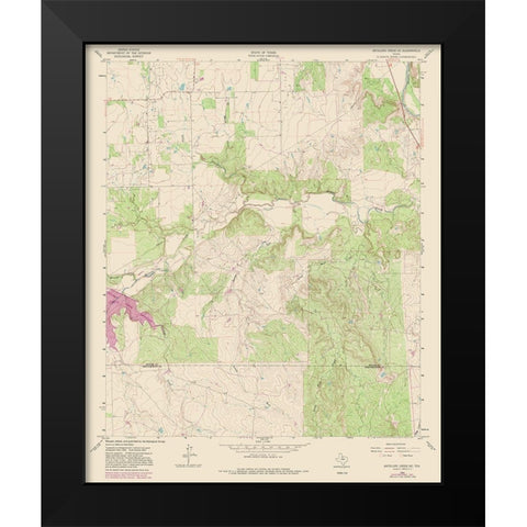 North East Antelope Creek Texas Quad - USGS 1962 Black Modern Wood Framed Art Print by USGS