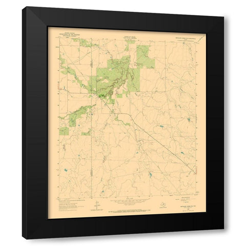 South West Antelope Creek Texas Quad - USGS 1962 Black Modern Wood Framed Art Print with Double Matting by USGS