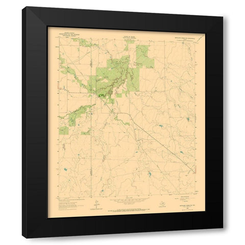 South West Antelope Creek Texas Quad - USGS 1962 Black Modern Wood Framed Art Print by USGS