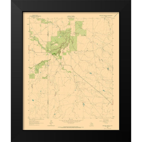 South West Antelope Creek Texas Quad - USGS 1962 Black Modern Wood Framed Art Print by USGS