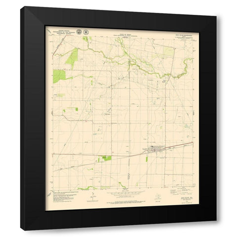 Agua Dulce Texas Quad - USGS 1979 Black Modern Wood Framed Art Print with Double Matting by USGS