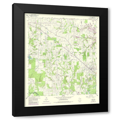 Alba Texas Quad - USGS 1958 Black Modern Wood Framed Art Print by USGS