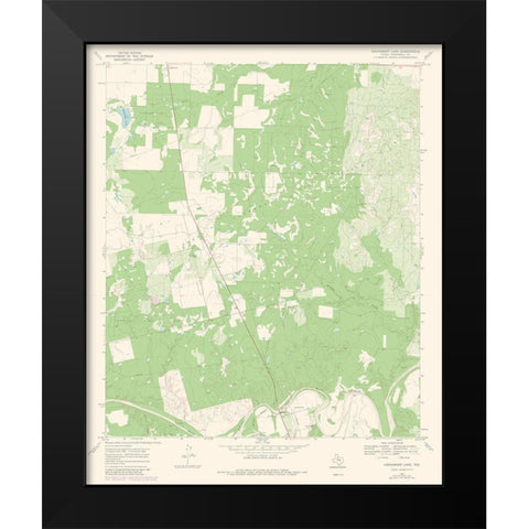 Aspermont Lake Texas Quad - USGS 1969 Black Modern Wood Framed Art Print by USGS