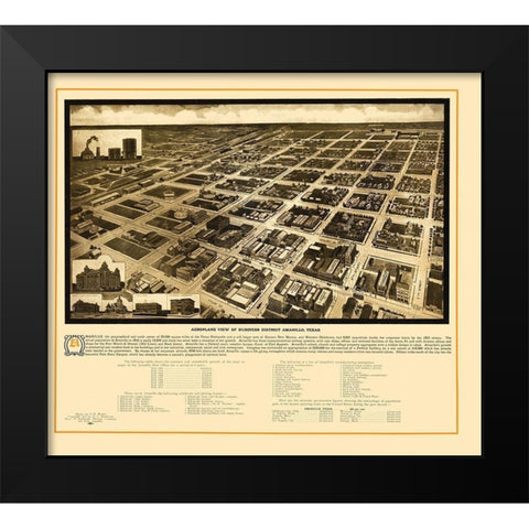 Amarillo Texas - Sturdivant 1912 Black Modern Wood Framed Art Print by Sturdivant