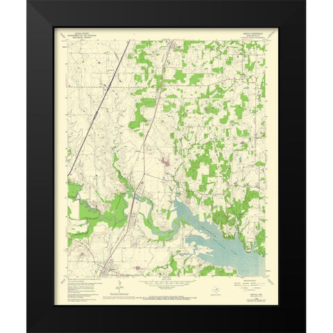 Argyle Texas Quad - USGS 1960 Black Modern Wood Framed Art Print by USGS