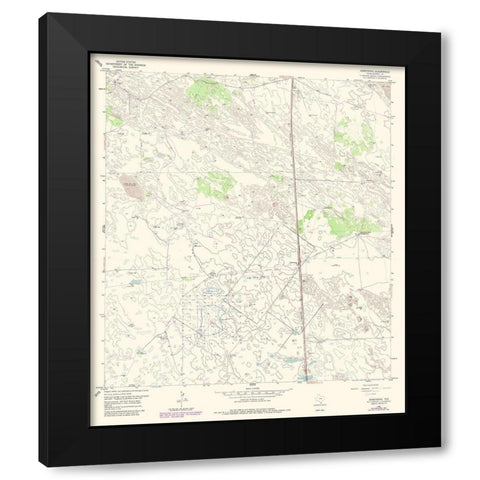 Armstrong Texas Quad - USGS 1956 Black Modern Wood Framed Art Print by USGS