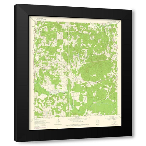 Ashland Texas Quad - USGS 1962 Black Modern Wood Framed Art Print by USGS
