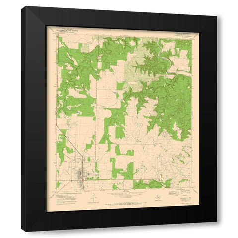 Aspermont Texas Quad - USGS 1968 Black Modern Wood Framed Art Print by USGS