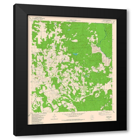 Augusta Texas Quad - USGS 1982 Black Modern Wood Framed Art Print with Double Matting by USGS