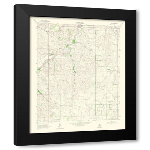 Back Texas Quad - USGS 1967 Black Modern Wood Framed Art Print with Double Matting by USGS