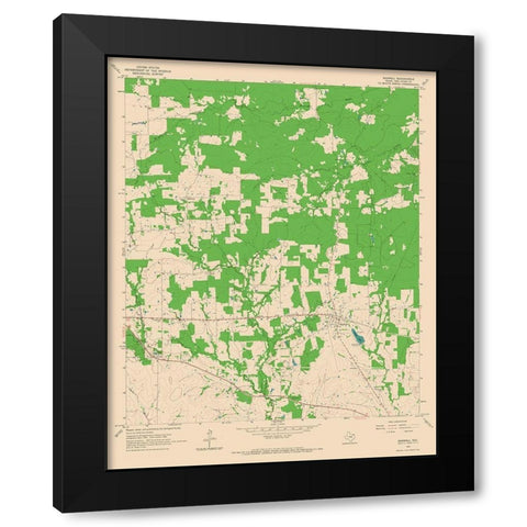 Bagwell Texas Quad - USGS 1964 Black Modern Wood Framed Art Print with Double Matting by USGS