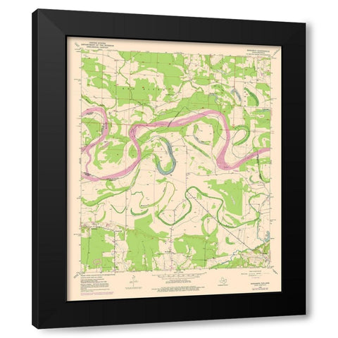 Barkman Texas Quad - USGS 1950 Black Modern Wood Framed Art Print by USGS