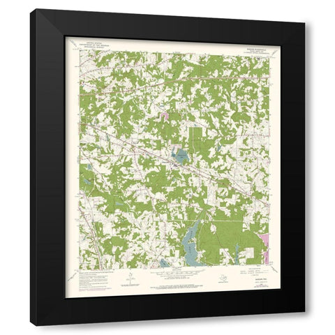 Bascom Texas Quad - USGS 1966 Black Modern Wood Framed Art Print with Double Matting by USGS