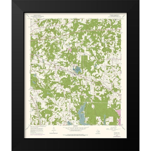 Bascom Texas Quad - USGS 1966 Black Modern Wood Framed Art Print by USGS