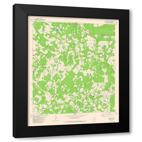 South West Bastrop Quad - USGS 1982 Black Modern Wood Framed Art Print with Double Matting by USGS