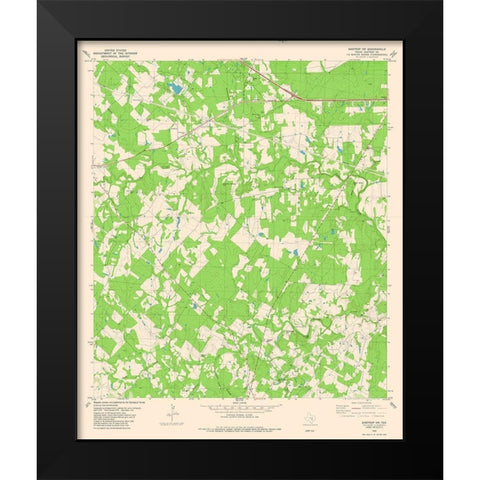 South West Bastrop Quad - USGS 1982 Black Modern Wood Framed Art Print by USGS