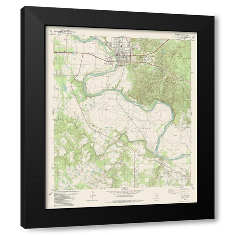 Bastrop Texas Quad - USGS 1982 Black Modern Wood Framed Art Print with Double Matting by USGS