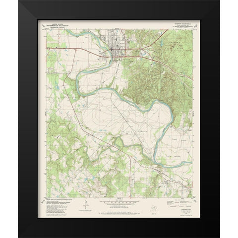 Bastrop Texas Quad - USGS 1982 Black Modern Wood Framed Art Print by USGS