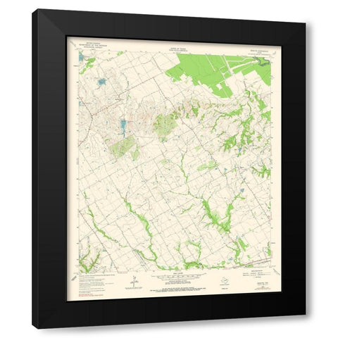 Bazette Texas Quad - USGS 1962 Black Modern Wood Framed Art Print with Double Matting by USGS