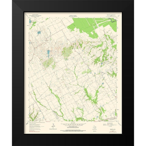 Bazette Texas Quad - USGS 1962 Black Modern Wood Framed Art Print by USGS