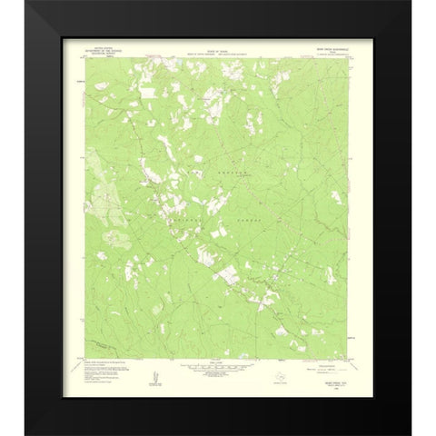 Bear Creek Texas Quad - USGS 1960 Black Modern Wood Framed Art Print by USGS