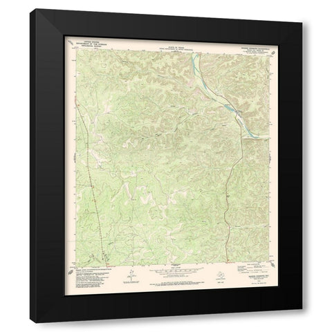 Bakers Crossing Texas Quad - USGS 1979 Black Modern Wood Framed Art Print by USGS