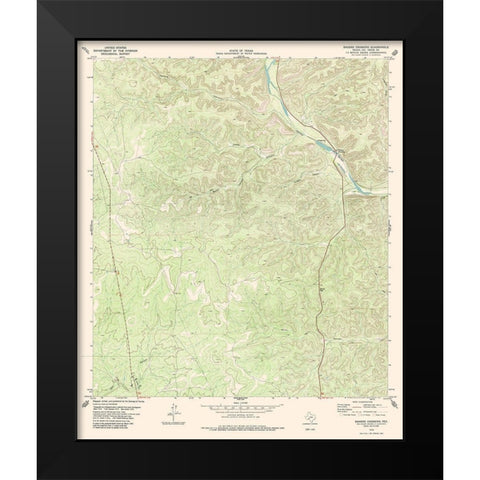 Bakers Crossing Texas Quad - USGS 1979 Black Modern Wood Framed Art Print by USGS