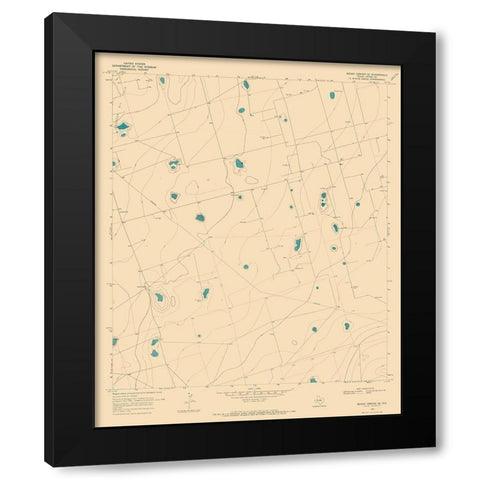 South East Benge Corner Texas Quad - USGS 1968 Black Modern Wood Framed Art Print by USGS