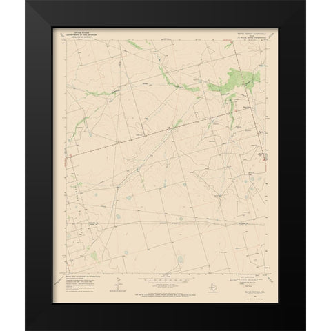 Benge Corner Texas Quad - USGS 1968 Black Modern Wood Framed Art Print by USGS