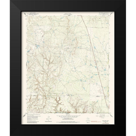 Bob Creek Texas Quad - USGS 1959 Black Modern Wood Framed Art Print by USGS