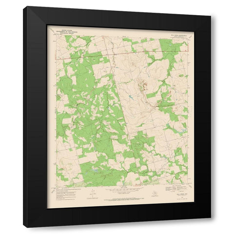 Bull Creek Texas Quad - USGS 1969 Black Modern Wood Framed Art Print by USGS