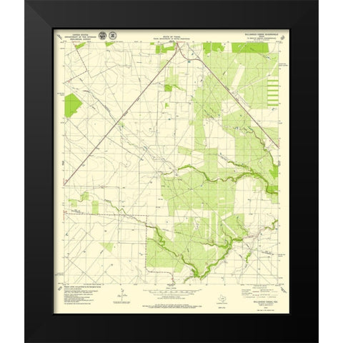 Bullshead Creek Texas Quad - USGS 1979 Black Modern Wood Framed Art Print by USGS