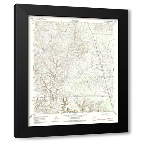 Bob Creek Texas Quad - USGS 1959 Black Modern Wood Framed Art Print with Double Matting by USGS