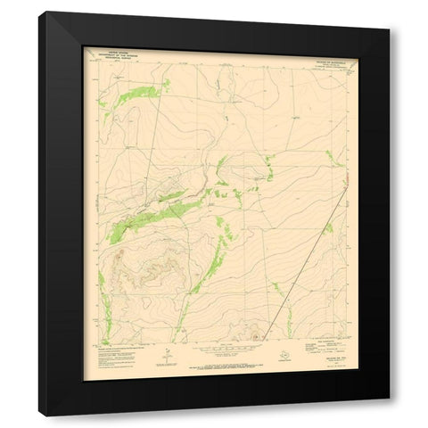 South West Belding Texas Quad - USGS 1970 Black Modern Wood Framed Art Print with Double Matting by USGS