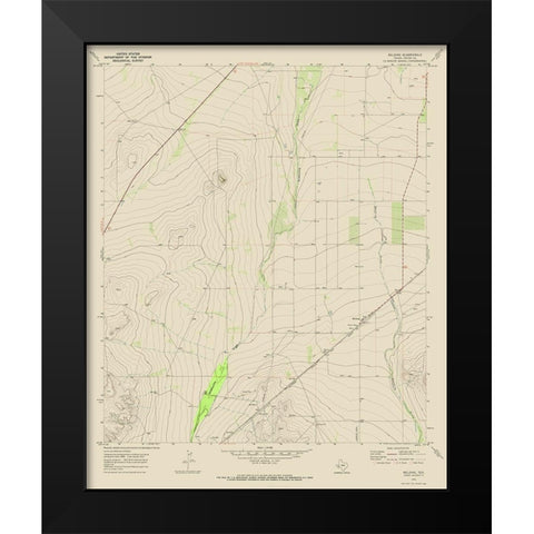 Belding Texas Quad - USGS 1970 Black Modern Wood Framed Art Print by USGS