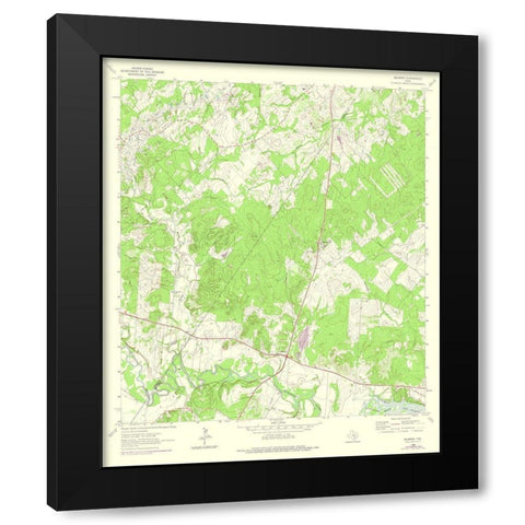 Belmont Texas Quad - USGS 1964 Black Modern Wood Framed Art Print with Double Matting by USGS