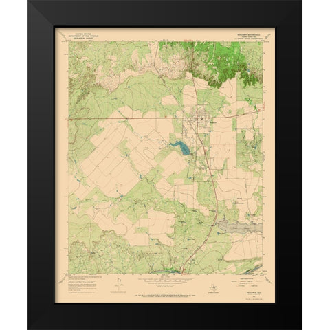 Benjamin Texas Quad - USGS 1967 Black Modern Wood Framed Art Print by USGS