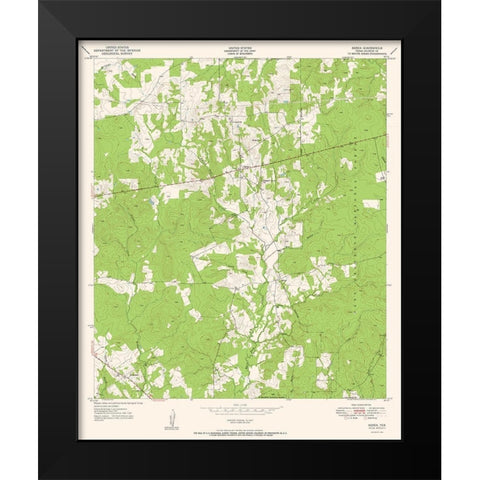 Berea Texas Quad - USGS 1951 Black Modern Wood Framed Art Print by USGS