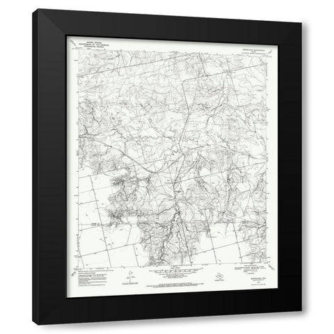 Bernecker Texas Quad - USGS 1969 Black Modern Wood Framed Art Print with Double Matting by USGS