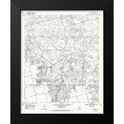 Bernecker Texas Quad - USGS 1969 Black Modern Wood Framed Art Print by USGS