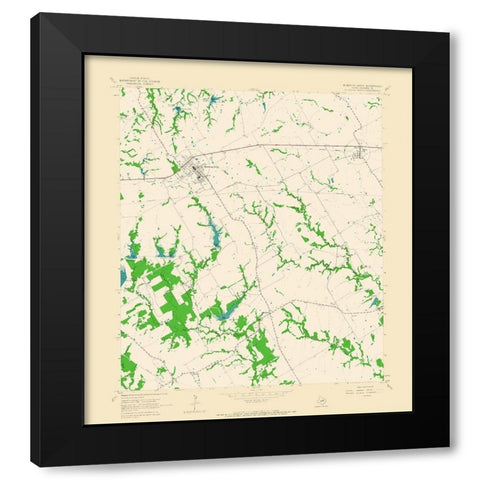 Blooming Grove Texas Quad - USGS 1965 Black Modern Wood Framed Art Print with Double Matting by USGS