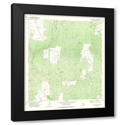 Beef Hollow Creek Texas Quad - USGS 1972 Black Modern Wood Framed Art Print with Double Matting by USGS