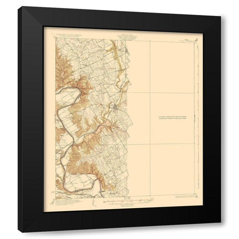 Blum Texas Quad - USGS 1889 Black Modern Wood Framed Art Print with Double Matting by USGS