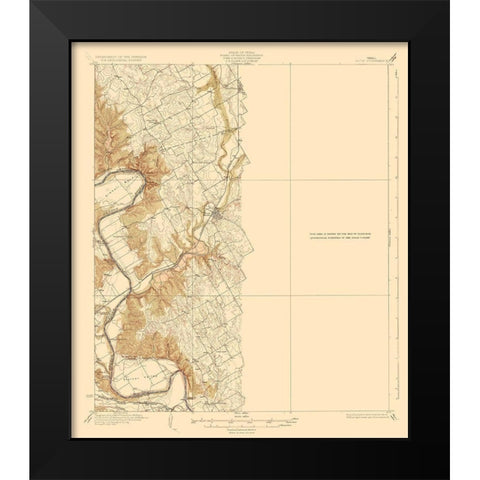 Blum Texas Quad - USGS 1889 Black Modern Wood Framed Art Print by USGS