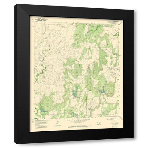 Bead Mountain Texas Quad - USGS 1967 Black Modern Wood Framed Art Print with Double Matting by USGS