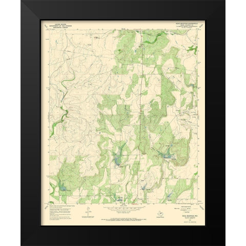 Bead Mountain Texas Quad - USGS 1967 Black Modern Wood Framed Art Print by USGS