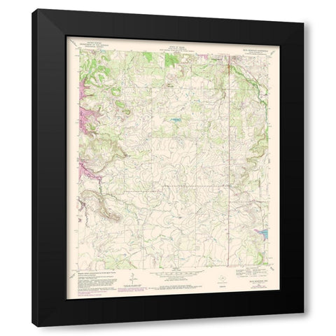 Buck Mountain Texas Quad - USGS 1961 Black Modern Wood Framed Art Print with Double Matting by USGS