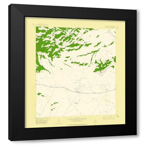 Blue Mountain Texas Quad - USGS 1978 Black Modern Wood Framed Art Print with Double Matting by USGS