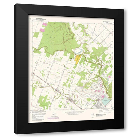 Boling Texas Quad - USGS 1981 Black Modern Wood Framed Art Print with Double Matting by USGS